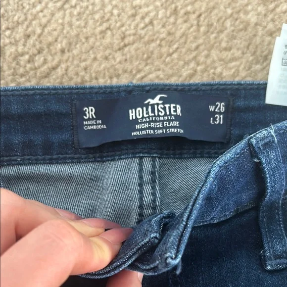 Brand New Hollister Navy Flare Jeans - Picture 2 of 5